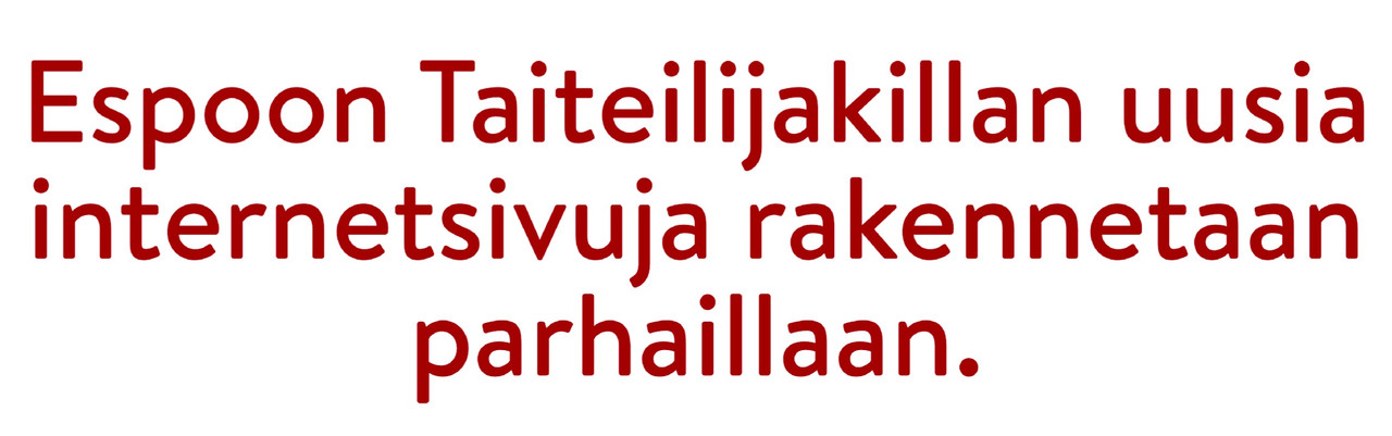 Espoon Taiteilijakillan uudet sivut rakenteilla